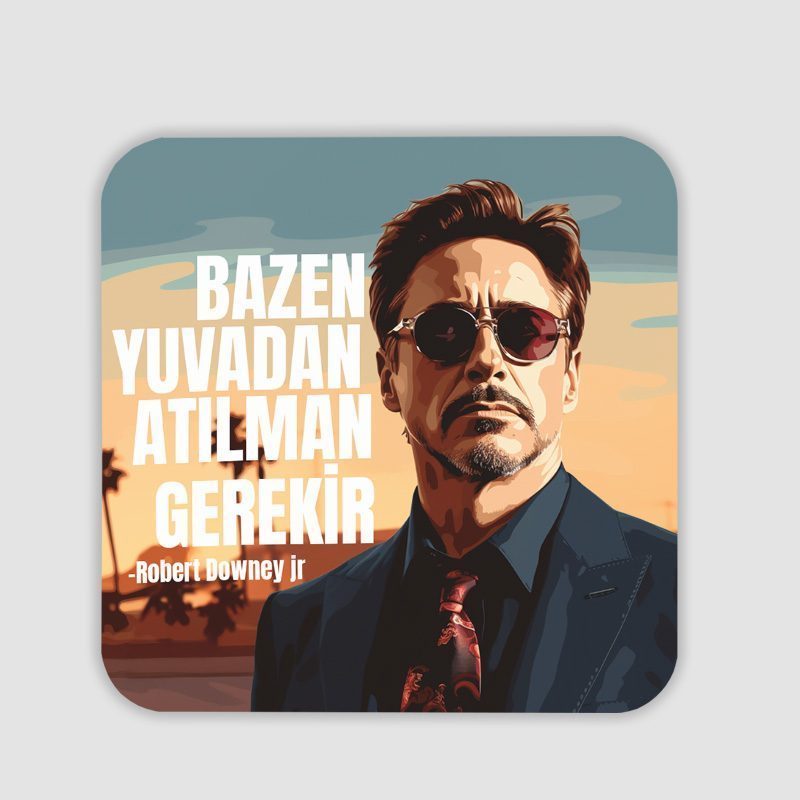 Robert Downer Jr. Tasarımlı 4lü Kare Bardak Altlığı