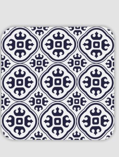 Vintage Tile Pattern Tasarımlı 4lü Kare Bardak Altlığı