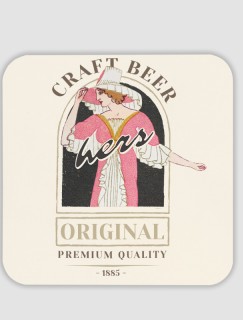 Craft Beer Hers Retro Tasarımlı 4lü Kare Bardak Altlığı