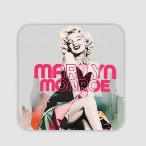 Efsane Sarışın Marilyn Monroe Tasarımlı 4lü Kare Bardak Altlığı