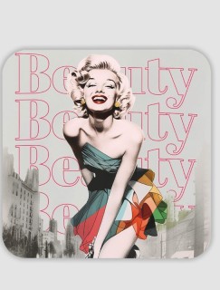 Marilyn Monroe Beauty Tasarımlı 4lü Kare Bardak Altlığı