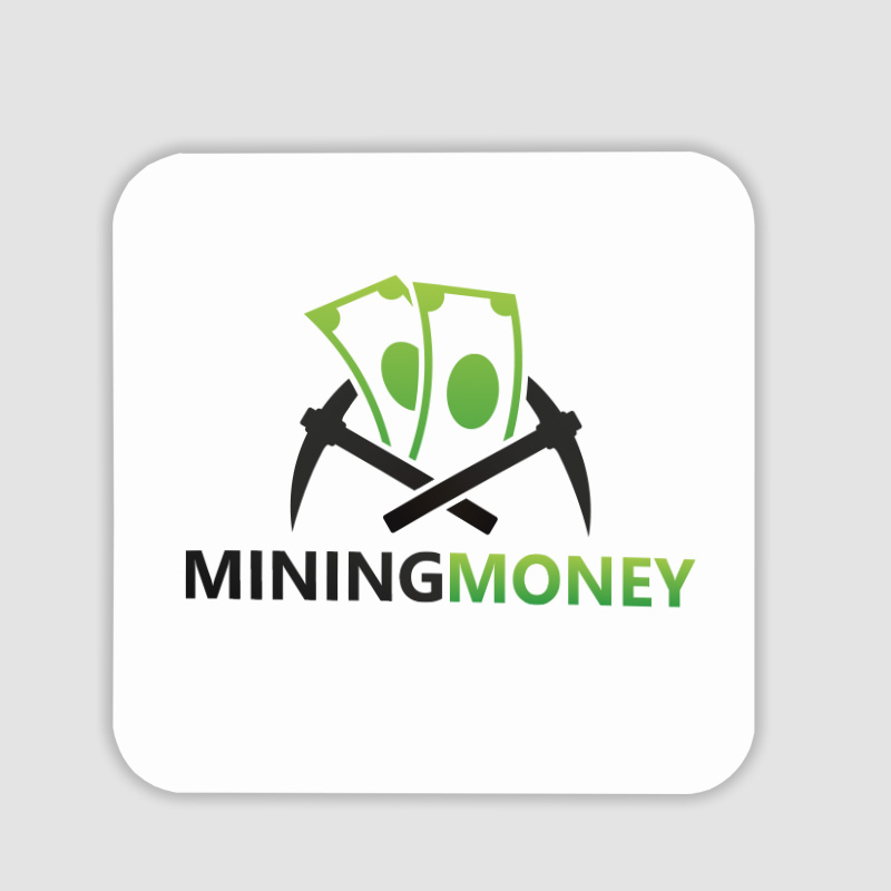 Mining Money Yazılı 4lü Kare Bardak Altlığı
