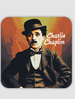 Charlie Chaplin Tasarımlı 4lü Kare Bardak Altlığı