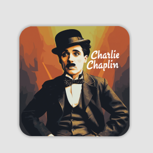 Charlie Chaplin Tasarımlı 4lü Kare Bardak Altlığı
