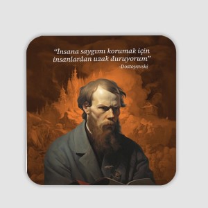 Dostoyevski Sözleri Sözler Koleksiyonu Serisi (4)  4lü Kare Bardak Altlığı