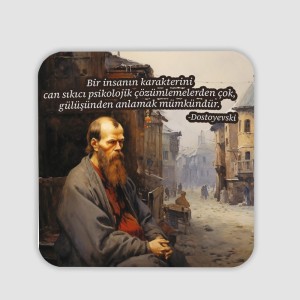 Dostoyevski Sözler Koleksiyonu 3 Psikoloji Hakkında 4lü Kare Bardak Altlığı