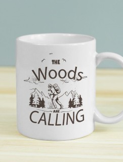 The Woods Are Calling Tasarımlı Beyaz Porselen Kupa Bardak