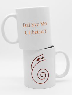 Reiki Dai Kyo Mo Sembolü Tasarımlı Beyaz Porselen Kupa Bardak