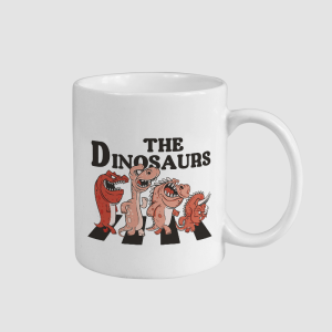 The Dinosaurs Tasarımlı Beyaz Porselen Kupa Bardak