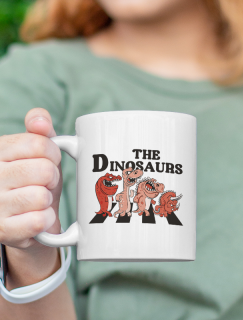 The Dinosaurs Tasarımlı Beyaz Porselen Kupa Bardak