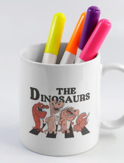 The Dinosaurs Tasarımlı Beyaz Porselen Kupa Bardak