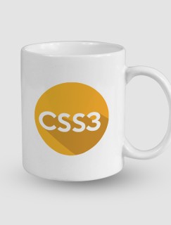 CSS3 Tasarımlı Beyaz Porselen Kupa Bardak