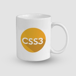 CSS3 Tasarımlı Beyaz Porselen Kupa Bardak