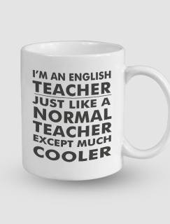 Cooler English Teacher Yazılı Beyaz Porselen Kupa Bardak