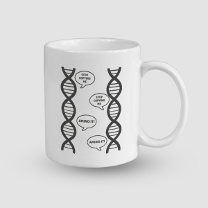 DNA Esprili Beyaz Porselen Kupa Bardak