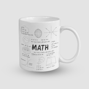 Formüllerle Matematik Tasarımlı Beyaz Porselen Kupa Bardak