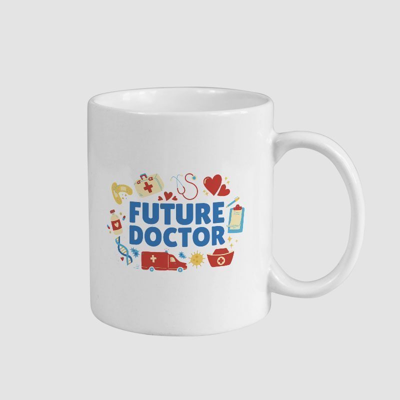 Future Doctor Yazılı Beyaz Porselen Kupa Bardak