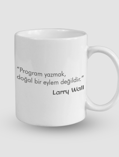 Larry Wall Program Yazmak Sözlü Beyaz Porselen Kupa Bardak