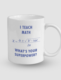 Math Superpover Esprili Beyaz Porselen Kupa Bardak