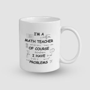 Math Teacher Esprili Beyaz Porselen Kupa Bardak