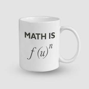 Math is Fun Yazılı Beyaz Porselen Kupa Bardak