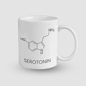 Serotonin Formülü Tasarımlı Beyaz Porselen Kupa Bardak