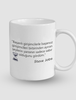 Steve Jobs Başarılı Girişimciler Sözlü Beyaz Porselen Kupa Bardak