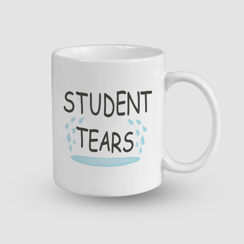 Student Tears Yazılı Beyaz Porselen Kupa Bardak