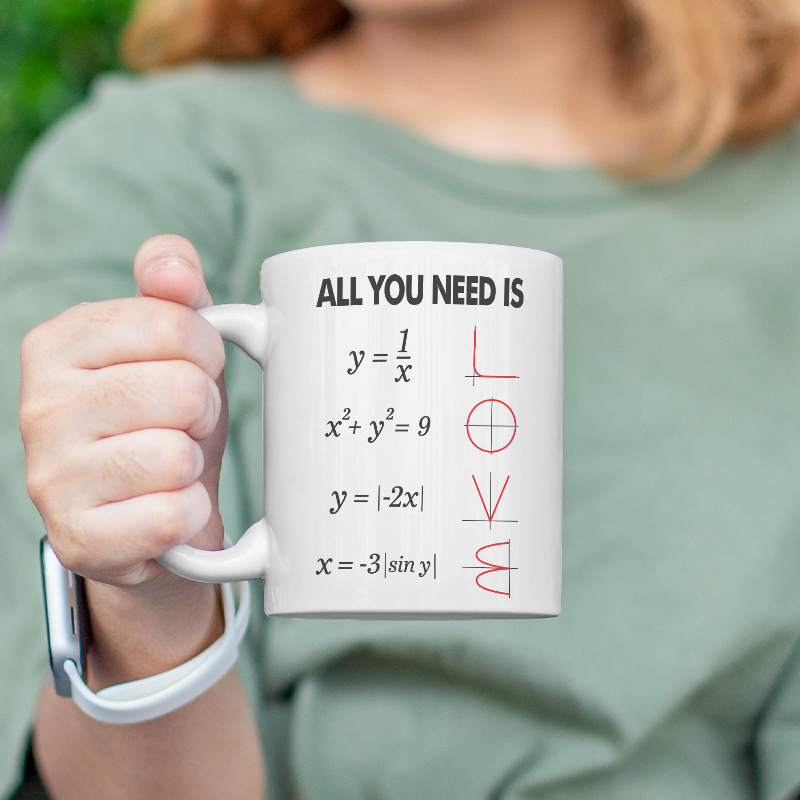 All You Need is Love Matematik Öğretmeni Esprili Beyaz Porselen Kupa Bardak