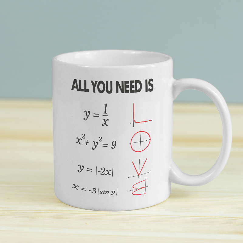 All You Need is Love Matematik Öğretmeni Esprili Beyaz Porselen Kupa Bardak