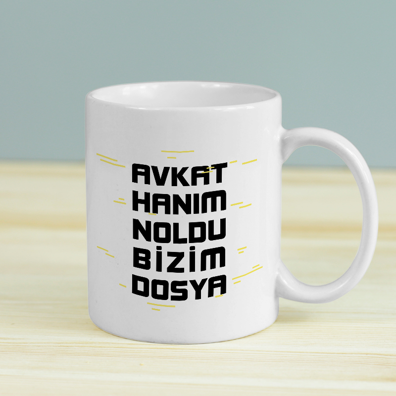 Avukat Hanım Ne Oldu Bizim Dosya Esprili Beyaz Porselen Kupa Bardak