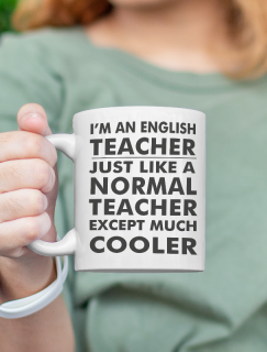 Cooler English Teacher Yazılı Beyaz Porselen Kupa Bardak