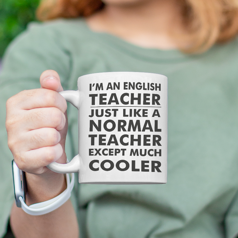 Cooler English Teacher Yazılı Beyaz Porselen Kupa Bardak