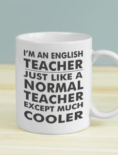 Cooler English Teacher Yazılı Beyaz Porselen Kupa Bardak