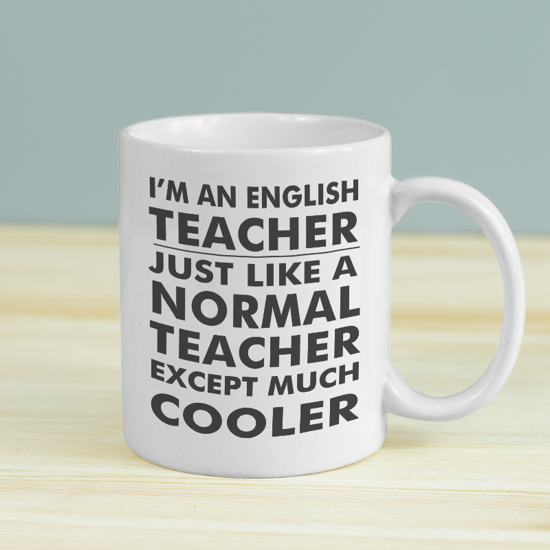 Cooler English Teacher Yazılı Beyaz Porselen Kupa Bardak