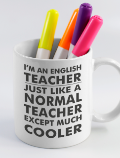 Cooler English Teacher Yazılı Beyaz Porselen Kupa Bardak