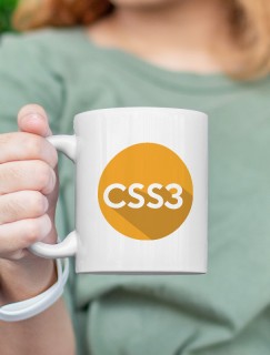 CSS3 Tasarımlı Beyaz Porselen Kupa Bardak