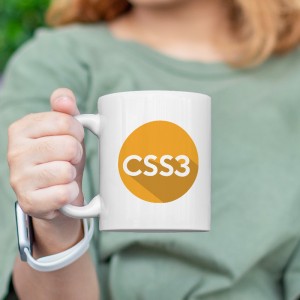 CSS3 Tasarımlı Beyaz Porselen Kupa Bardak