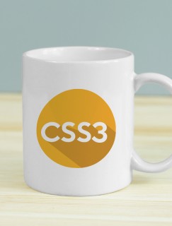 CSS3 Tasarımlı Beyaz Porselen Kupa Bardak