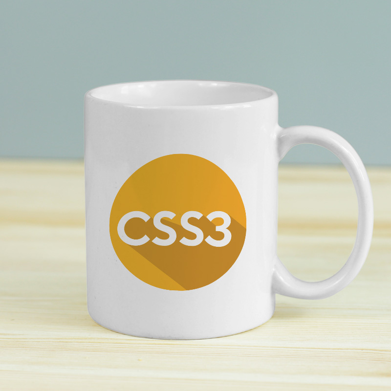 CSS3 Tasarımlı Beyaz Porselen Kupa Bardak