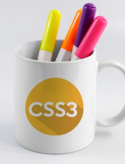 CSS3 Tasarımlı Beyaz Porselen Kupa Bardak