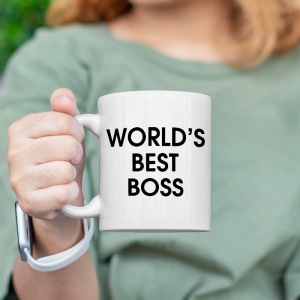 The Office Dunder Mifflin - Best Boss Yazılı Çift Taraflı Beyaz Porselen Kupa Bardak