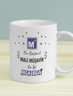 En İyi Mali Müşavir En İyi Baba Tasarımlı Beyaz Porselen Kupa Bardak