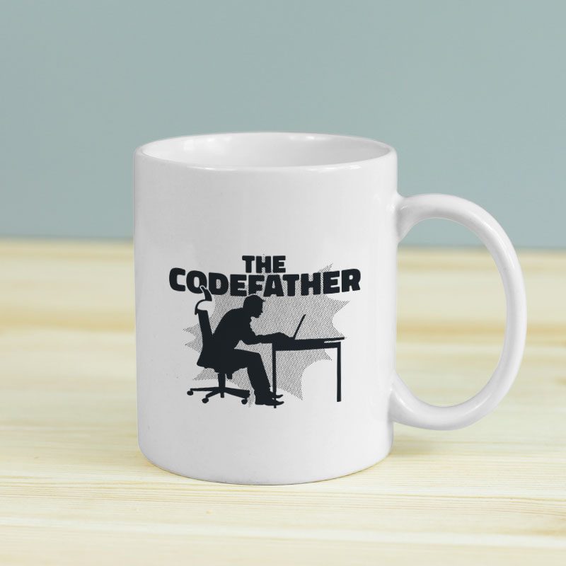 The CodeFather Tasarımlı Beyaz Porselen Kupa Bardak