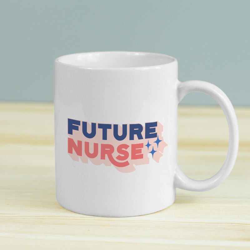 Future Nurse Yazılı Beyaz Porselen Kupa Bardak