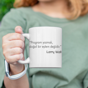 Larry Wall Program Yazmak Sözlü Beyaz Porselen Kupa Bardak