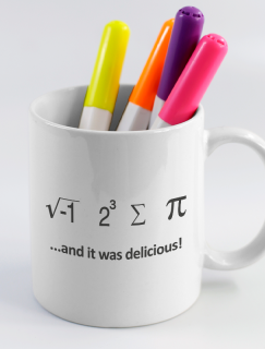 Matematik Formüllü It Was Delicious Yazılı Beyaz Porselen Kupa Bardak