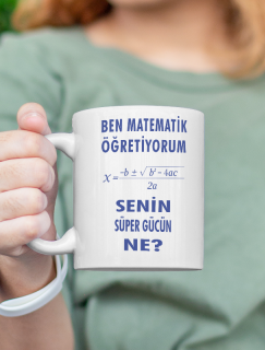 Matematik Süper Güç Esprili Beyaz Porselen Kupa Bardak