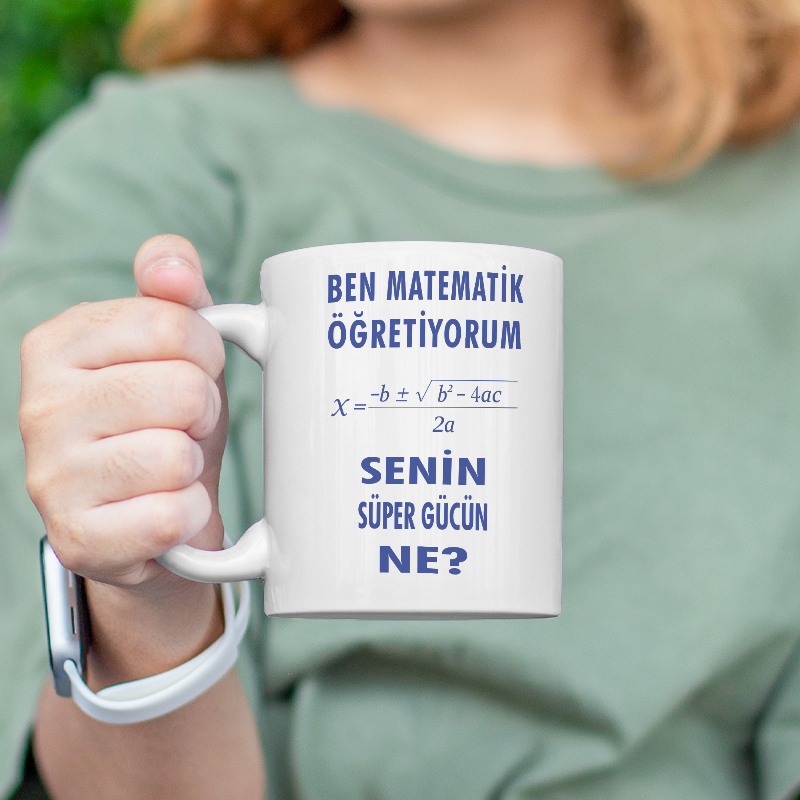 Matematik Süper Güç Esprili Beyaz Porselen Kupa Bardak