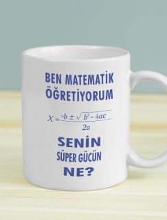 Matematik Süper Güç Esprili Beyaz Porselen Kupa Bardak